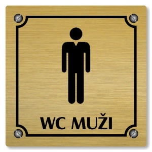 WC muži, 80x80mm, zlatá, Kansas